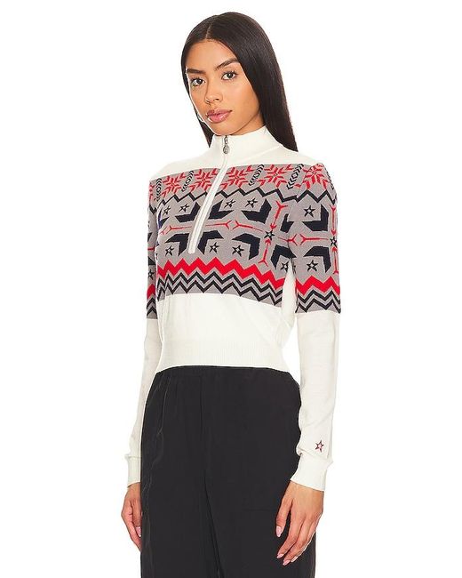 Perfect Moment Red Nordic Half Zip Sweater