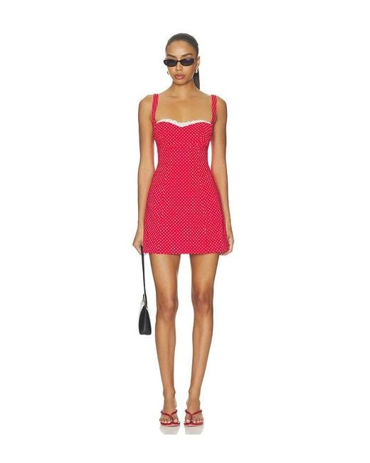 MAJORELLE Red Flo Mini Dress