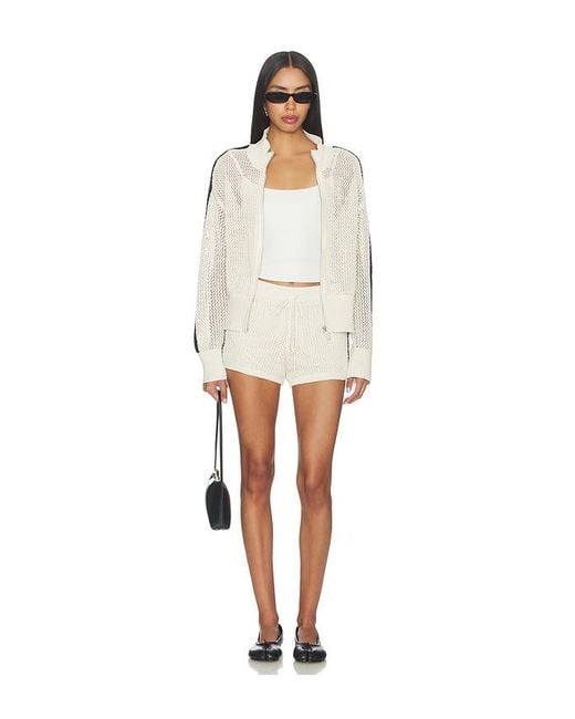 Sanctuary White Open Stitch Track Short