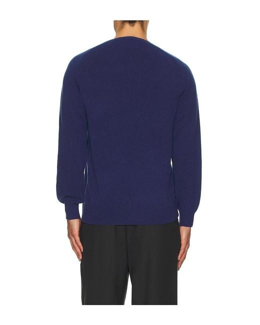Beams Plus Blue Crew 9G Sweater for men