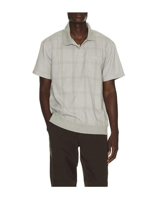 Brixton Gray Trolly Jacquard Weekend Short Sleeve Polo for men
