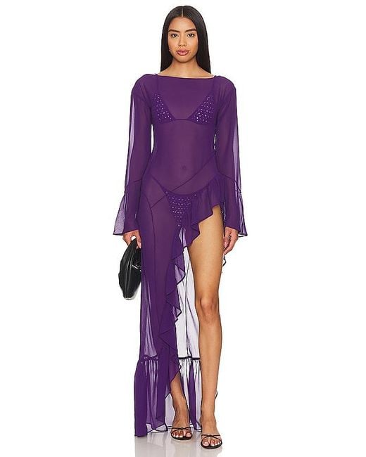 Camila Coelho Purple Vero Maxi Dress