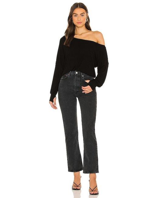 Michael Lauren Black Kristopher Open Shoulder Top