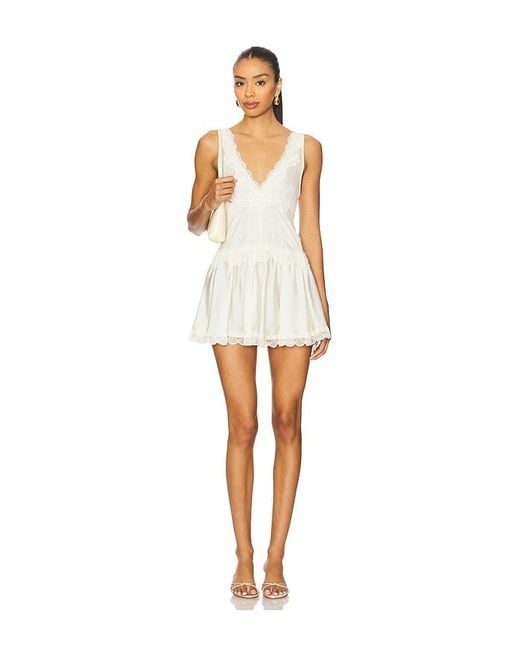 Free People White This Groove Mini Slip Dress