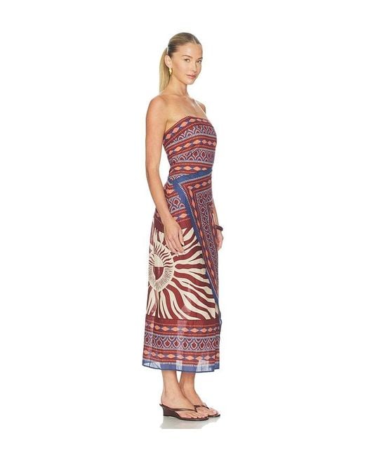 Johanna Ortiz Red Paraiso Agreste Ankle Dress