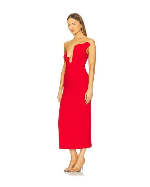 Bardot Red Rosalyn Midi Dress