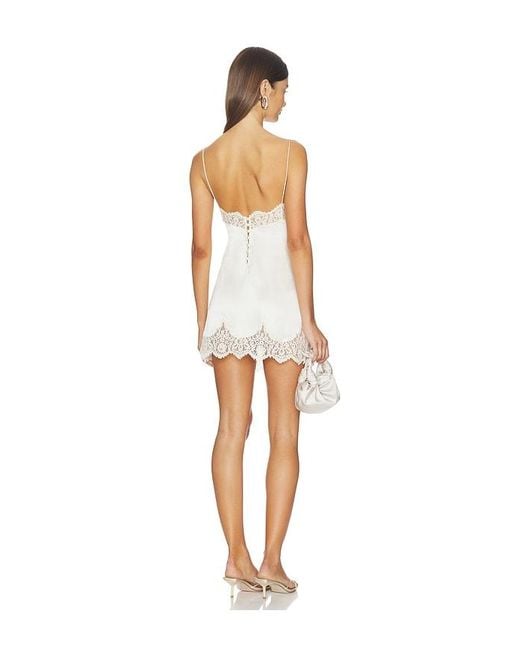 Tularosa White Lio Silk Mini Dress