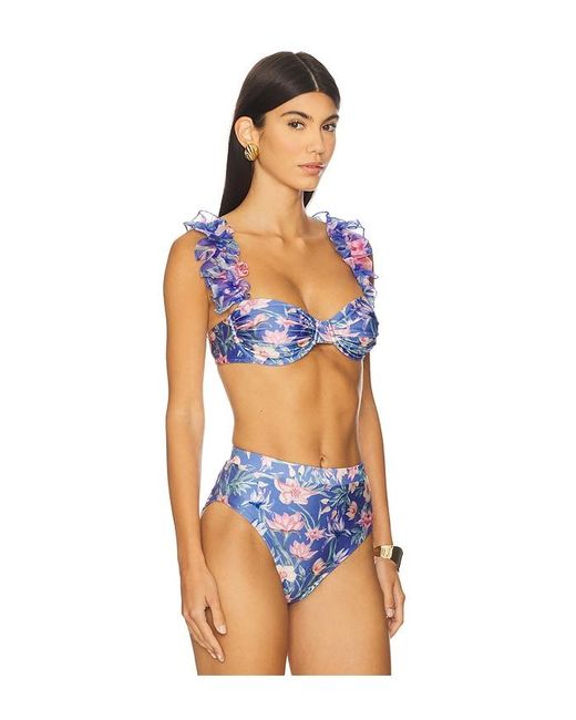 PATBO Orange Amaryllis Flutter Bikini Top