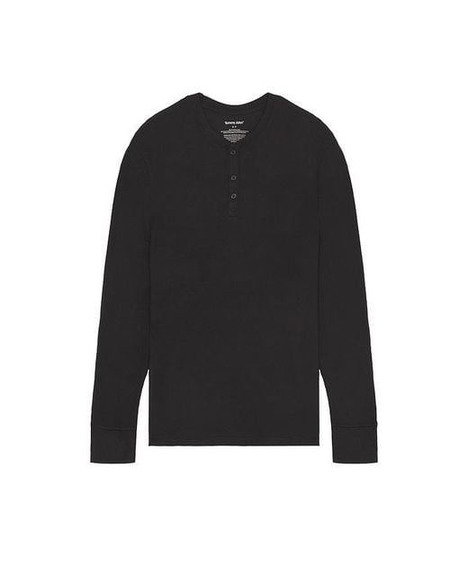 Tommy John Black Tri Blend Lounge Henley for men