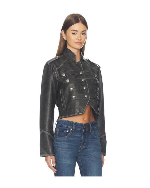 Free People Black X We The Free Ryland Faux Band Jacket