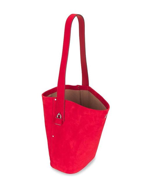 Tory Burch Red Suede Slim Bucket Bag