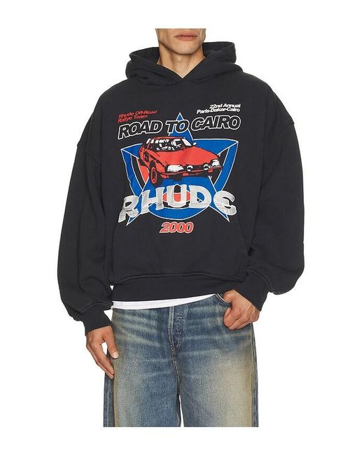 Rhude Blue Road To Cairo Hoodie for men