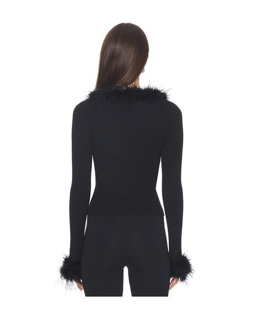 MAJORELLE Black Lela Feather Cardigan