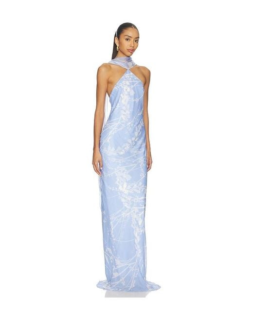Amanda Uprichard Blue Ashton Maxi Dress