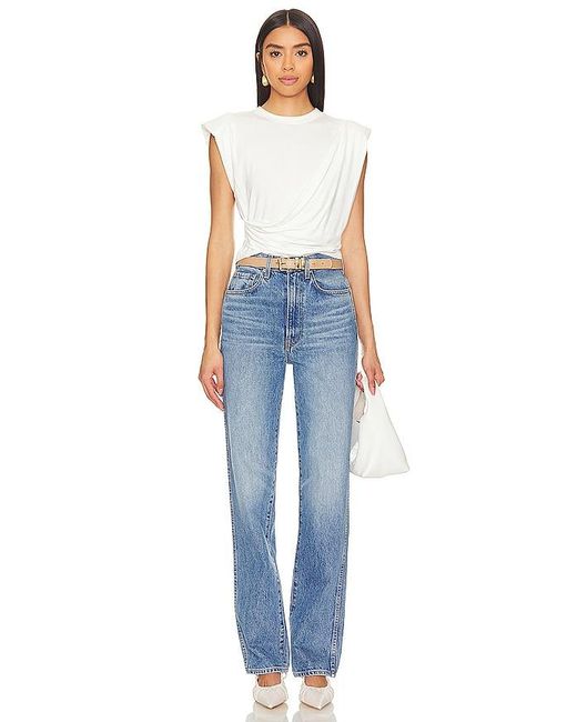 Jonathan Simkhai Blue Estelle Clean Crop T Shirt