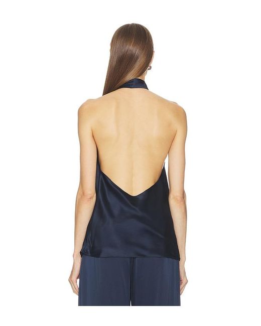 The Sei Blue Draped Halter Top