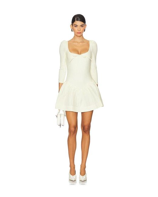 For Love & Lemons White Aliyah Pointelle Mini Dress