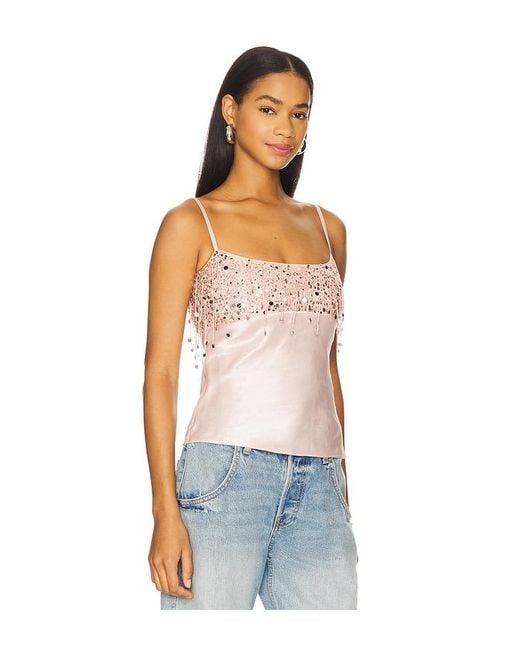Asta Resort Blue Von Hand Mit Perlen Verziertes Tanktop Yasmin