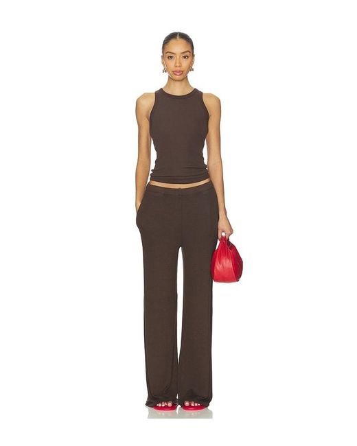 SPRWMN Red Rib Wide Leg Pants