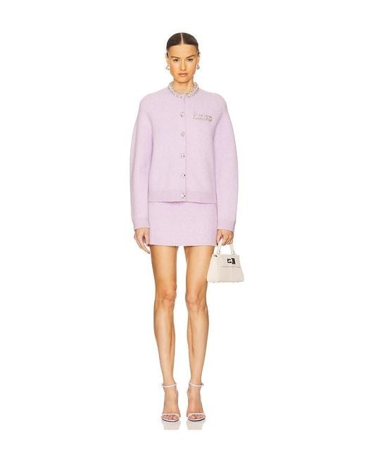 Self-Portrait Pink Crystal Trim Knit Skirt