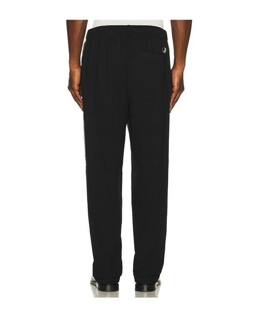 Fred Perry Black Cross Tape Track Pant for men