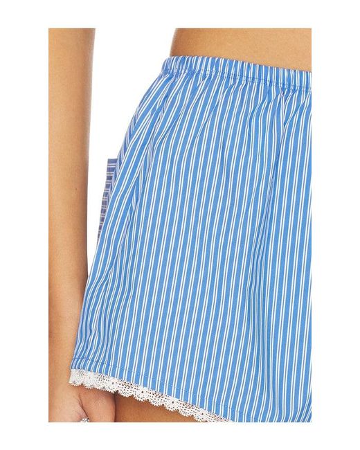 GOOD AMERICAN Blue Poplin Pull On Boxer Shorts