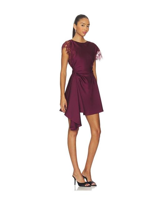 AMUR Red Zina Ruched Mini Dress