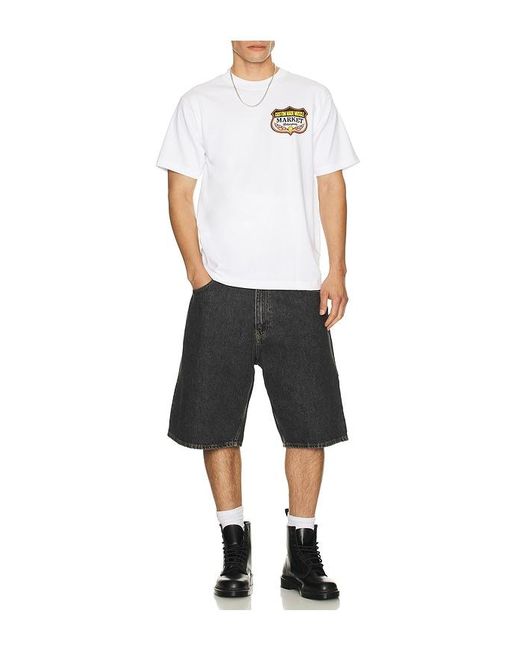 Market White Smiley Burnt Rubber Tee for men