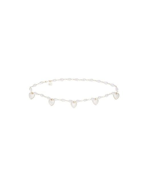 Lele Sadoughi Black Heart Charm Chain Belt