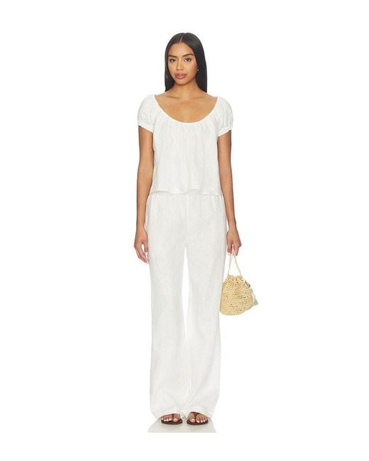 Tularosa White Wilma Linen Top