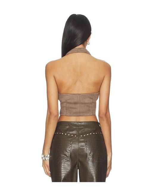 Lamarque Brown X Revolve Ruth Faux Suede Halter Top