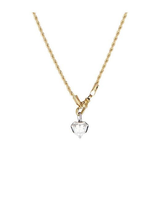 Shashi Metallic Heart Georgian Cut Pendant Necklace