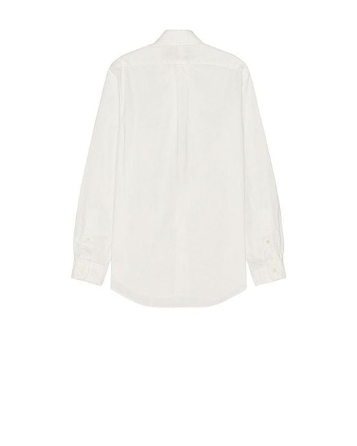 Polo Ralph Lauren White Long Sleeve Chambray Shirt for men
