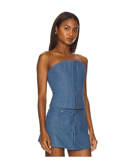 Lovers + Friends Blue Bridgit Top