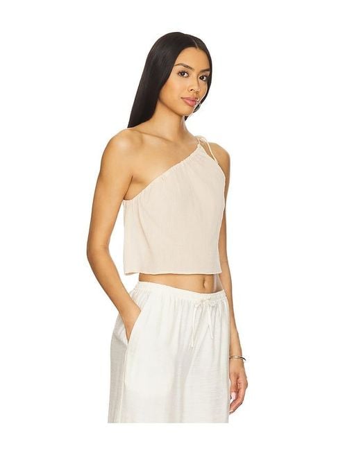 Onia Multicolor Textured Gauze One-Shoulder Top