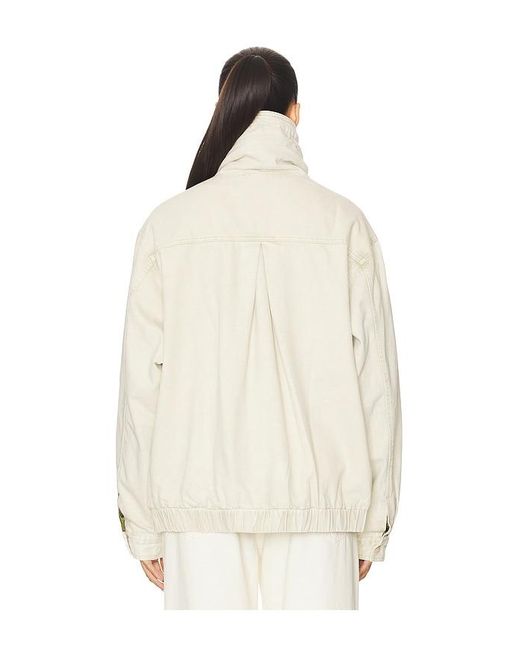 One Teaspoon Natural Denim Utility Puffer Jacket