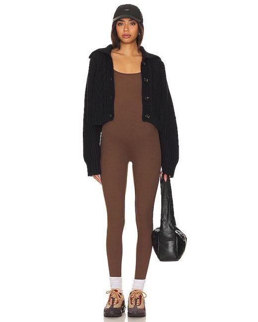 BUMPSUIT Brown Rib Maternity Unitard