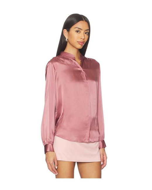L'Agence Pink 'Agence Bluse Mit Stehkragen Bianca
