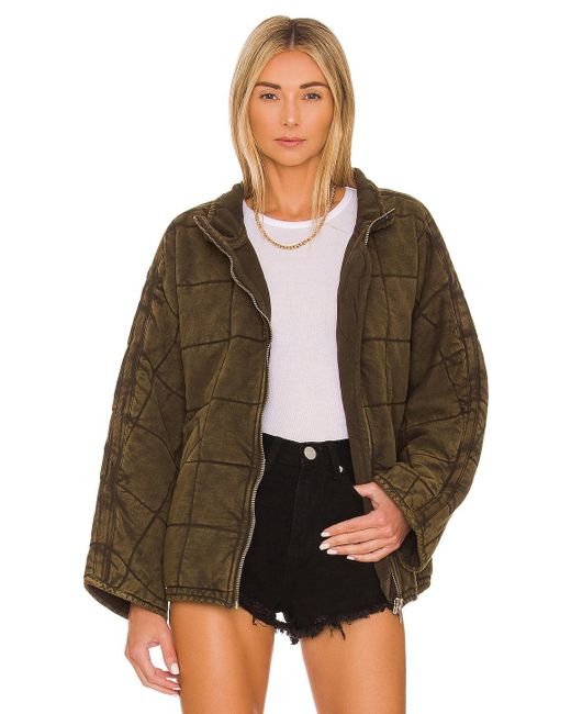 Free People Green JACKE X WE THE FREE DOLMAN QUILTED