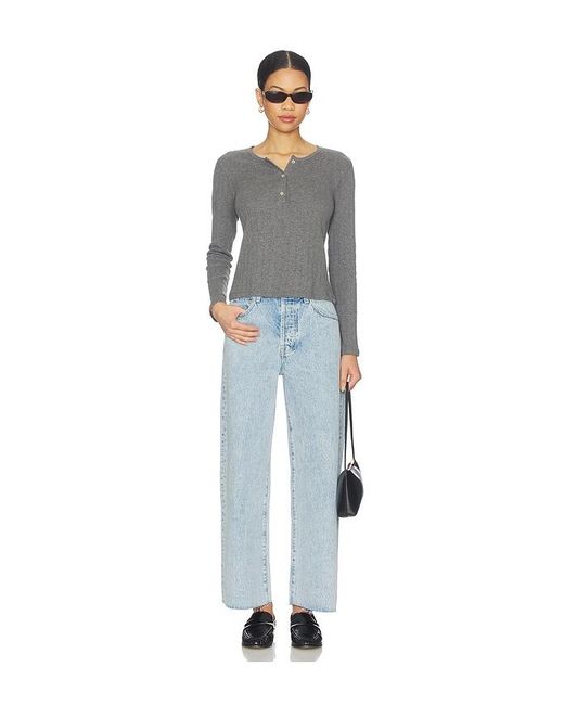 Pistola Blue Tate Crop High Rise Wide Jeans