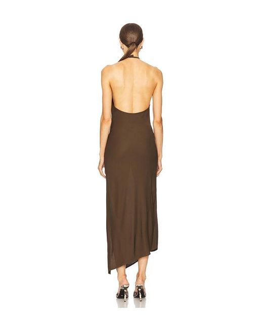 The Attico White Halter Neck Gown