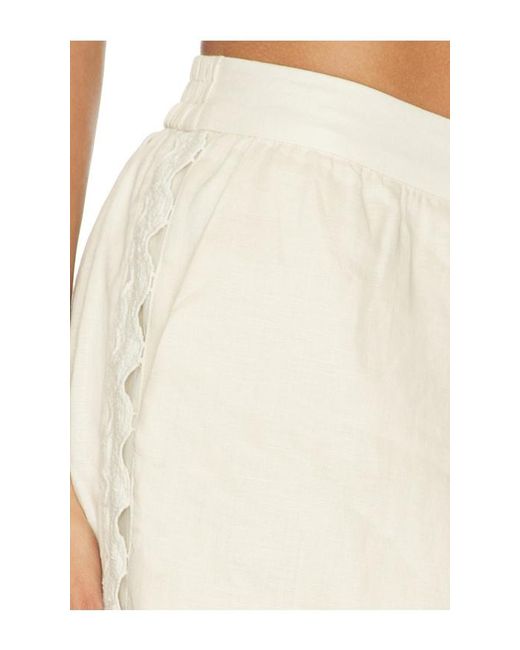 Jonathan Simkhai White Selah Linen Lace Balloon Pant