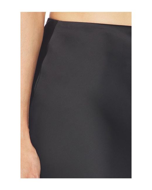 Norma Kamali Black Bias Half Slip Skirt With Lace