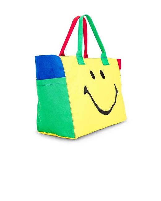 Market Yellow Smiley Colorblock Tote Bag for men