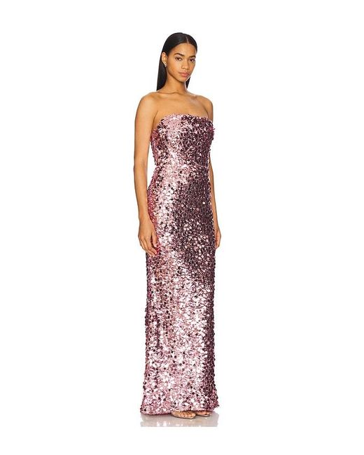 Bronx and Banco Red Farah Sequin Strapless Gown