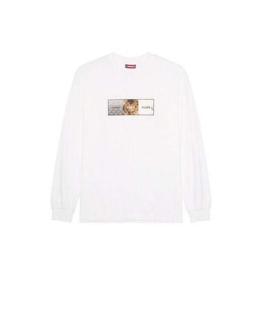 METALWOOD STUDIO White Obviously Longsleeve T-Shirt for men