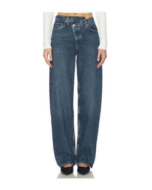 Agolde Blue Arc Criss Cross Jeans