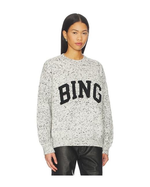 Anine Bing White Sydney Crew Sweater