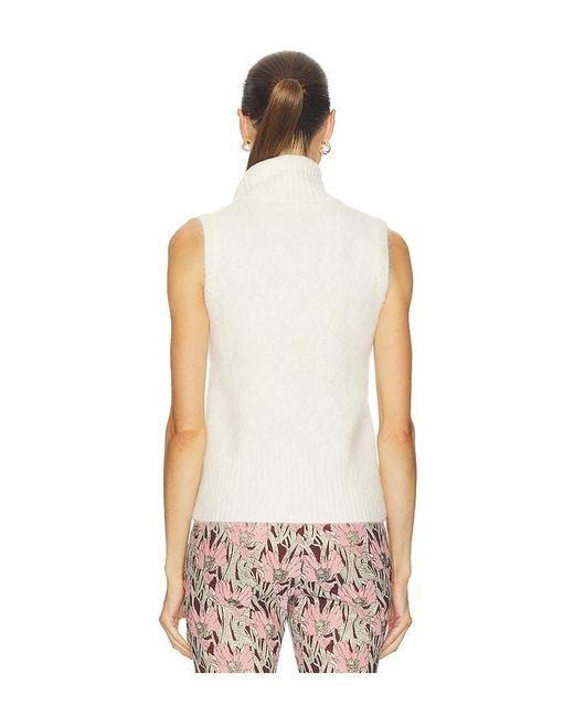 Veronica Beard White Mazzy Brushed Cashmere Shell