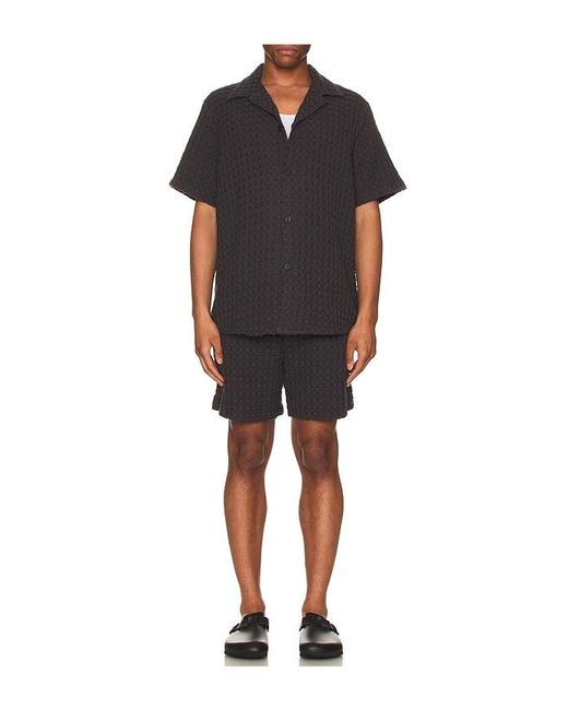 Oas Gray Porto Waffle Shorts for men